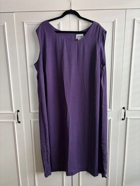 Sleeveless Purple Midi Shift Dress